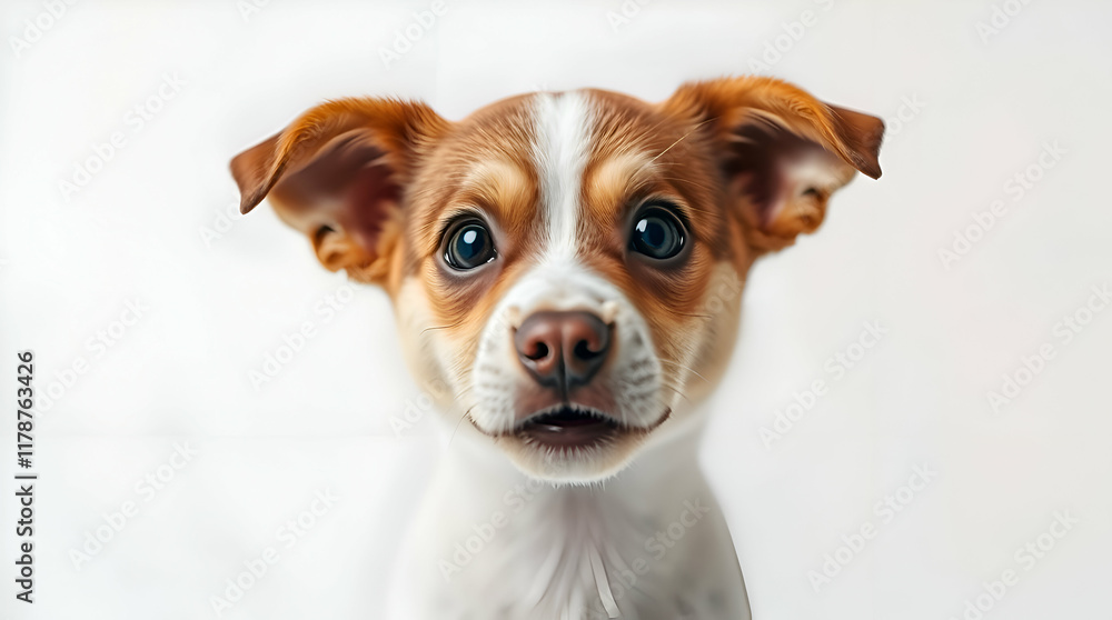 cute, shocked pet face, isolated on a white background. cute, shocked pet face, isolated on a white background.