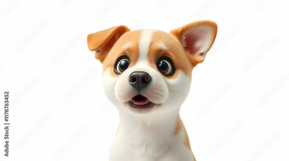 cute, shocked pet face, isolated on a white background. cute, shocked pet face, isolated on a white background.