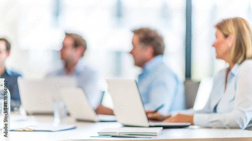 Corporate Meeting Presentation – A business meeting with a blurred background and a team listening attentively.
Corporate Meeting Presentation – A business meeting with a blurred background and a team listening attentively.