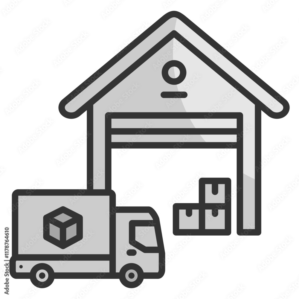 Industrial Warehouse Icon Element For Design Industrial Warehouse Icon Element For Design