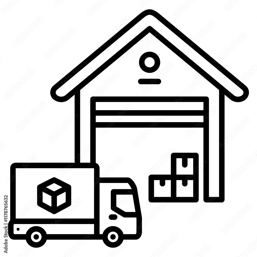 Industrial Warehouse Icon Element For Design Industrial Warehouse Icon Element For Design