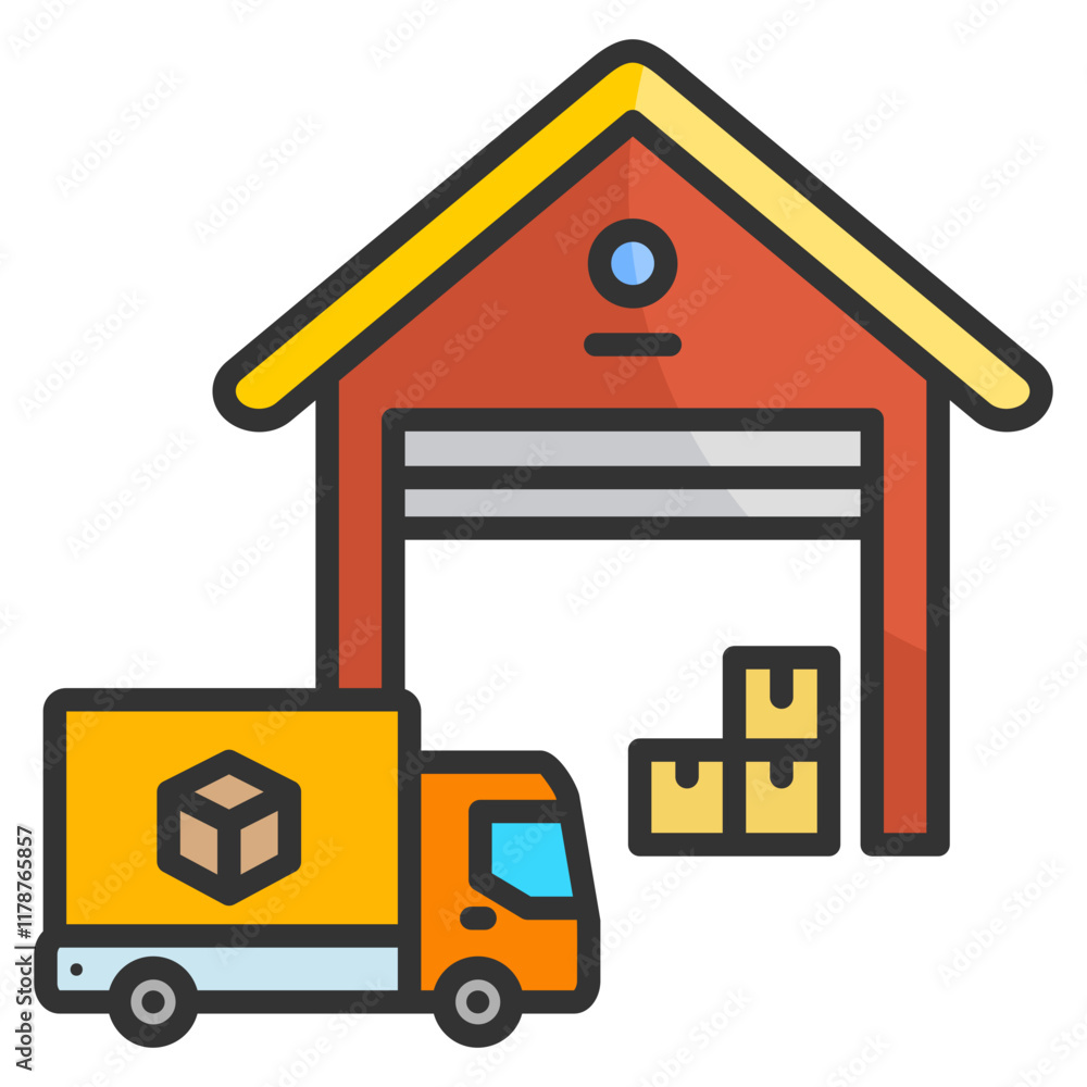 Industrial Warehouse Icon Element For Design Industrial Warehouse Icon Element For Design