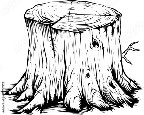Illustration of a Tree Stump