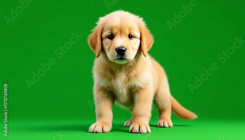 Golden Retriever Puppy: A Charming Studio Portrait photo