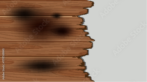 Burnt Wooden Planks Illustration