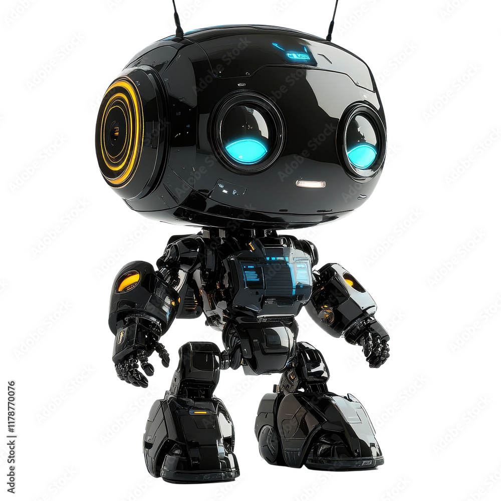 Cool AI Robot Isolated on White Background for Technology and Innovation Use on transparent background. Cool AI Robot Isolated on White Background for Technology and Innovation Use on transparent background.
