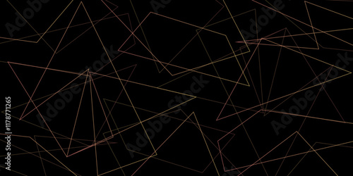 Abstract background golden triangle stock line background. abstract artistic of geometric background. geometric pattern texture. The graphic design elements with isometric shape blocks. vector.