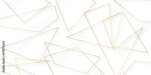 Abstract background golden triangle stock line background. abstract artistic of geometric background. geometric pattern texture. The graphic design elements with isometric shape blocks. vector.