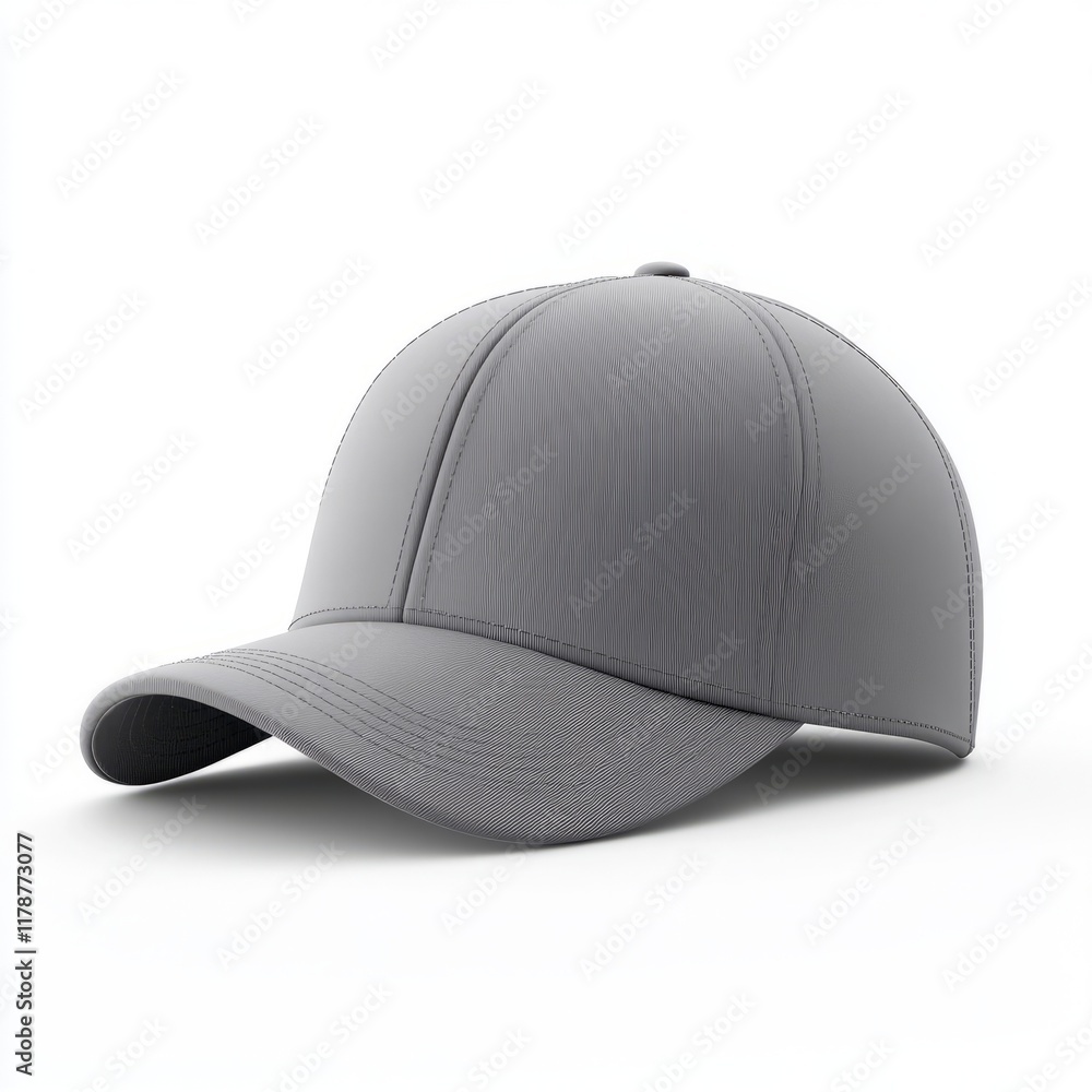 Fototapeta premium realistic high quality Grey baseball hat mockup isolated 