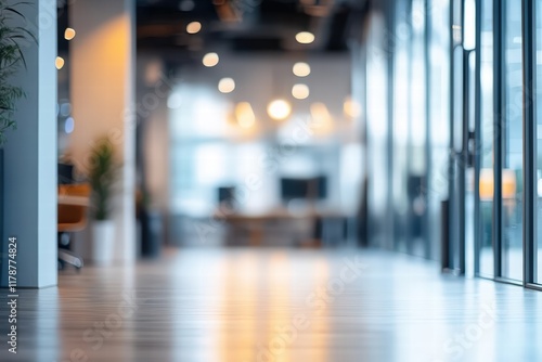 Wallpaper Mural Blurred Perspective of a Modern Office Interior with Soft Lighting and Contemporary Design Features Torontodigital.ca