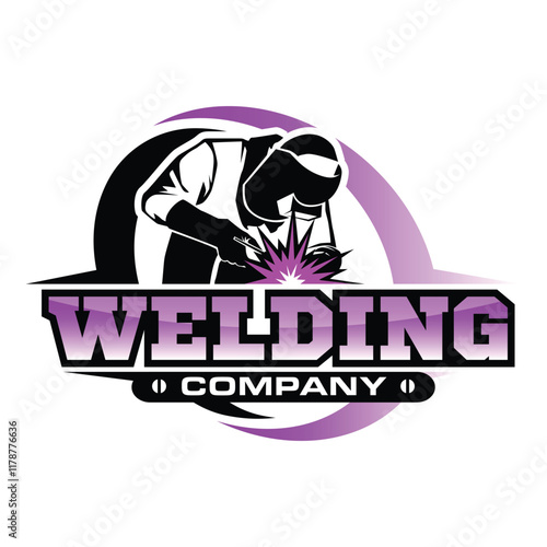 Professional welding service logo design template. photo