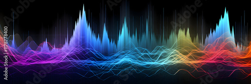 Abstract visualization of High-Frequency (HF) in the 600 MHz Spectrum in Vibrant Colors