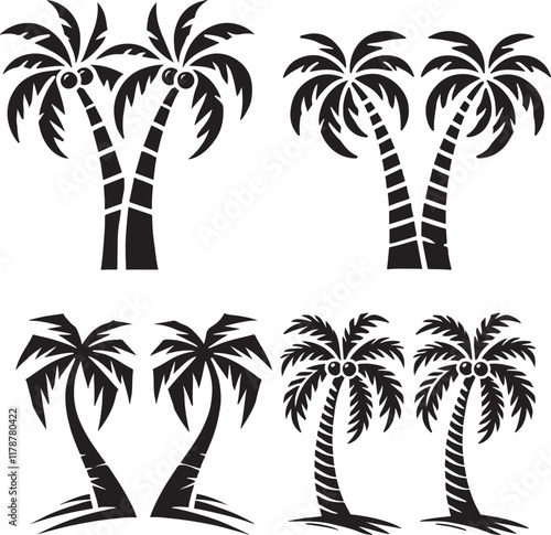 set of palm trees