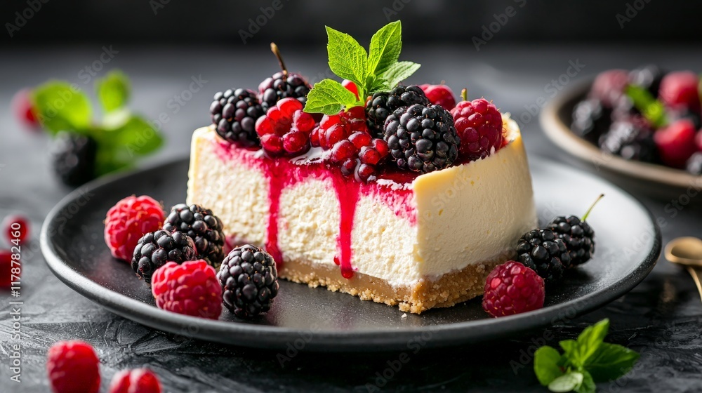 Delicious Cheesecake with Berries and Mint Delicious Cheesecake with Berries and Mint