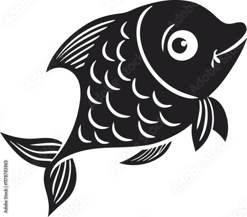 Silhouette of a leaping fish, perfect for logos or aquatic themes icon