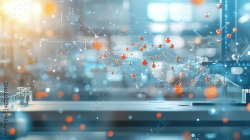 A swarm of ai-powered nanobots visualized in vibrant detail laboratory setting digital artwork high-tech environment futuristic viewpoint scientific concept