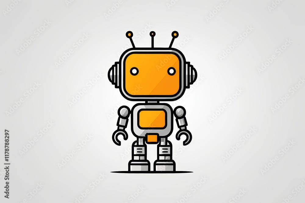 a close up of a robot with a yellow face and a black body a close up of a robot with a yellow face and a black body