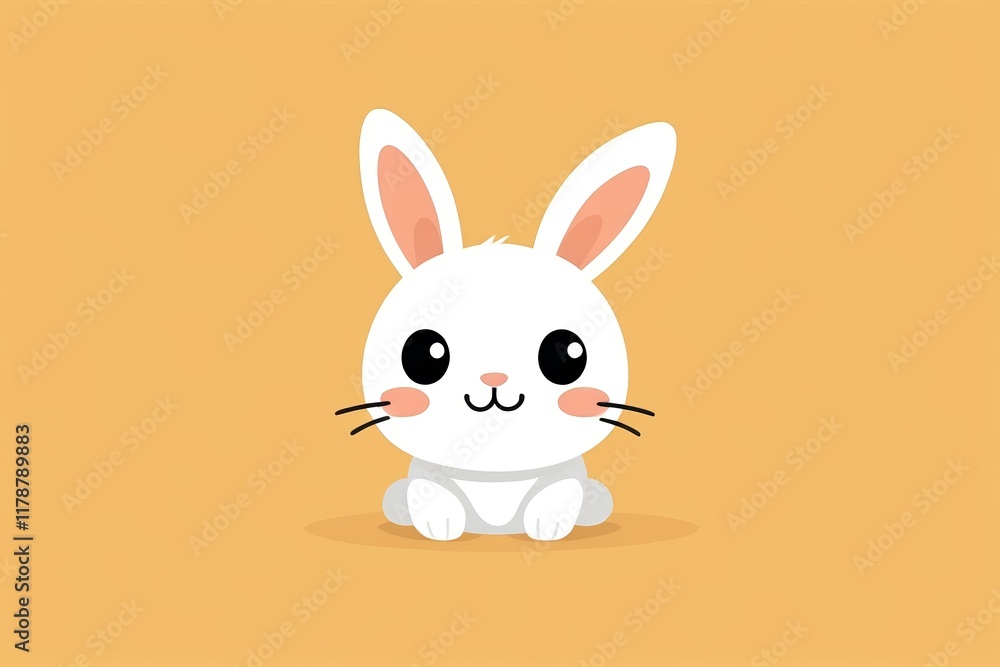 Obraz premium there is a cartoon bunny sitting on the ground with a yellow background