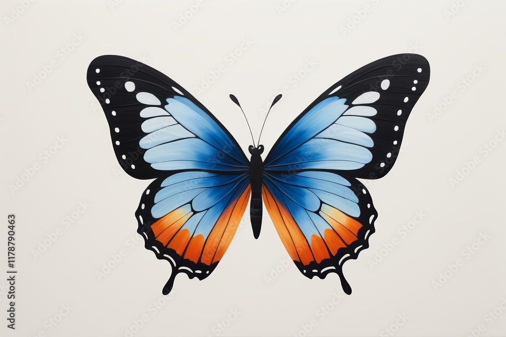 there is a butterfly that is painted on the wall there is a butterfly that is painted on the wall