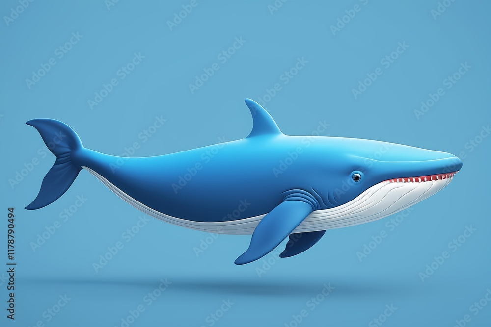 Obraz premium illustration of a blue whale with a mouth open