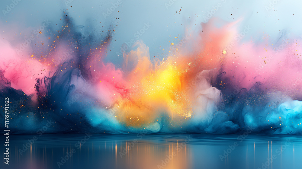Fototapeta premium Vivid Explosion of Abstract Vibrant Colors in Dynamic Artistic Motion Background