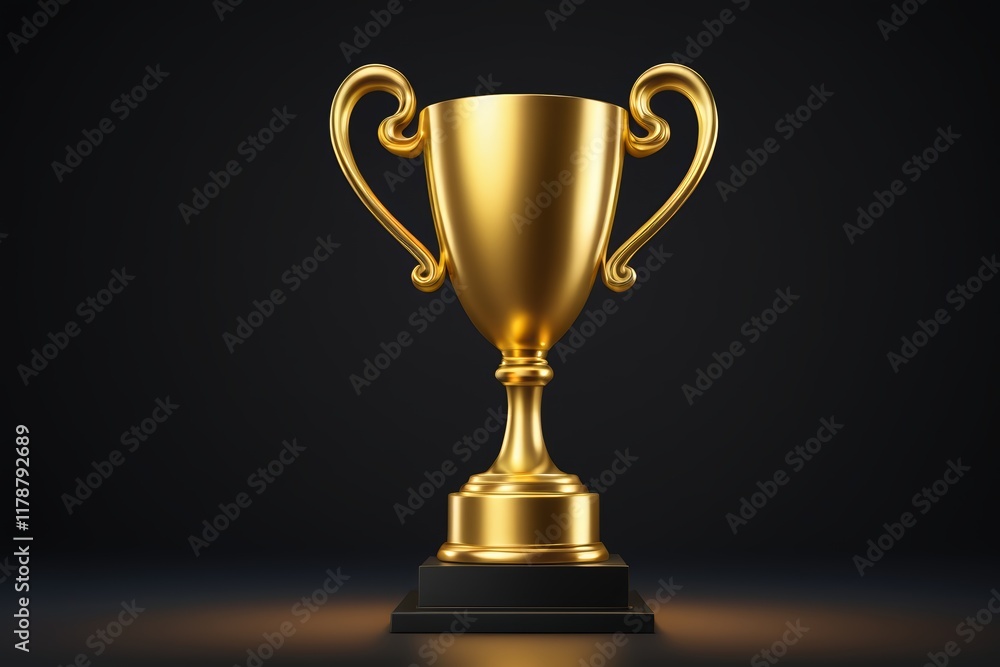 a close up of a golden trophy on a black background a close up of a golden trophy on a black background