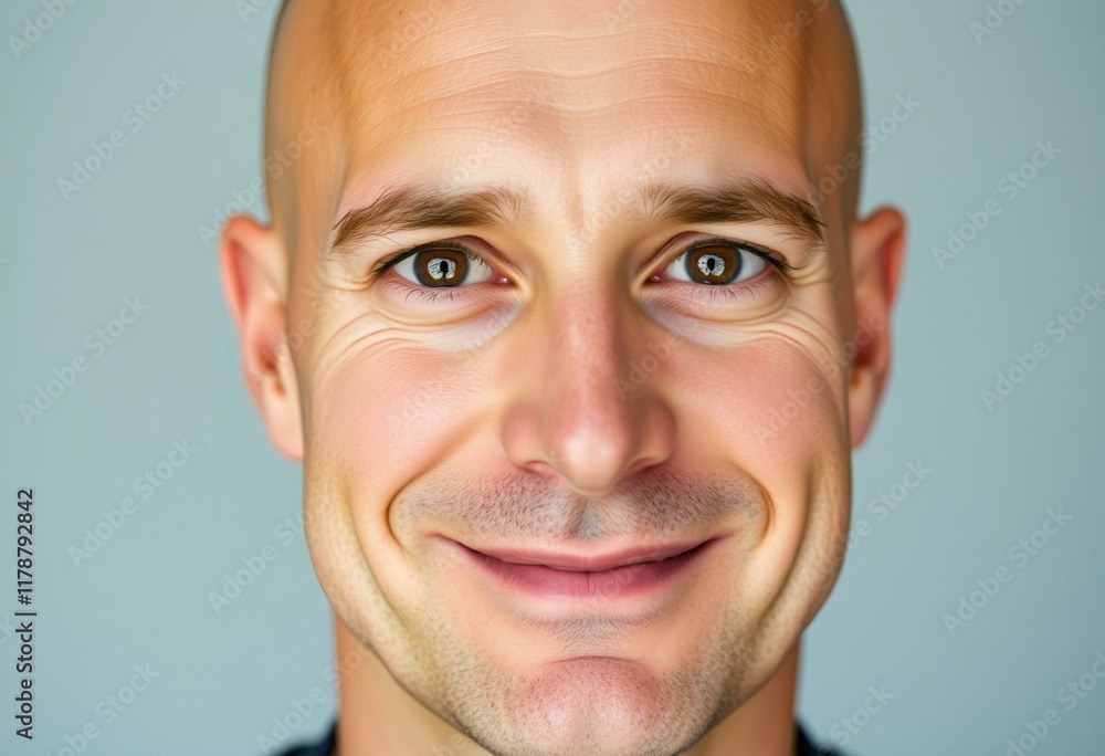 Fototapeta premium Portrait of a bald man with a gentle smile