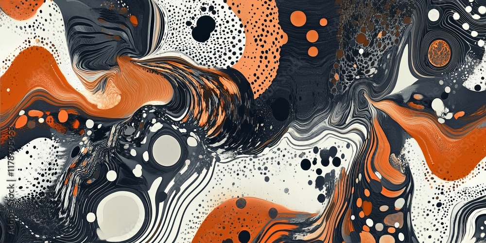 Obraz premium Vibrant abstract fluid art featuring dynamic swirls and bold colors, perfect for modern design projects and creative backgrounds.