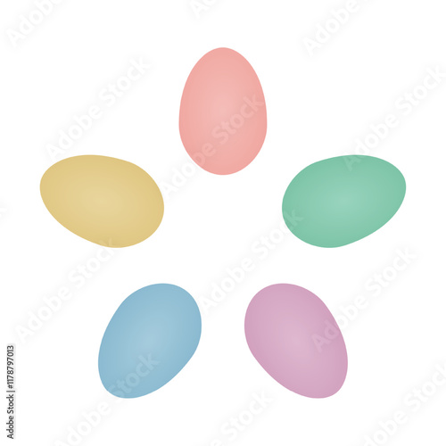 five eggs easter design vector isolated on white background