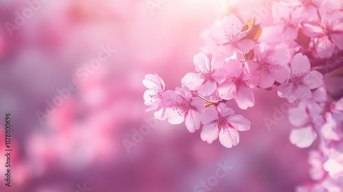 Beautiful cherry blossoms in full bloom during springtime