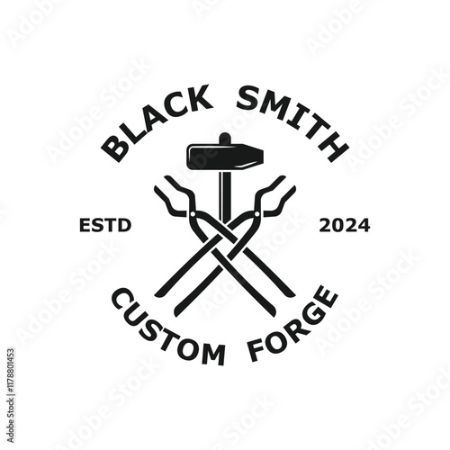 Rustic Blacksmith Forge Iron Anvil Foundry for Industrial Retro Workshop Logo Design