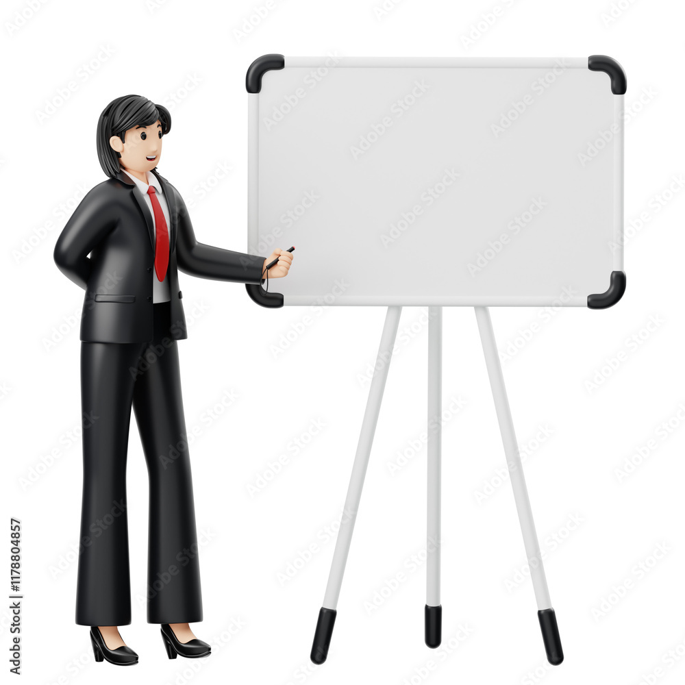 3D Character Woman Holding A Laser Pointer 3D Character Woman Holding A Laser Pointer