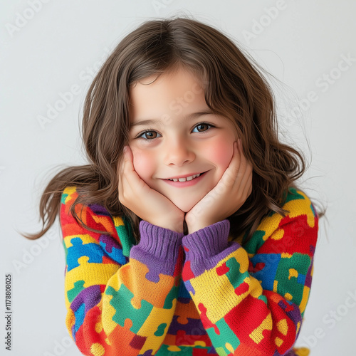Portrait of a girl for the world autism day
