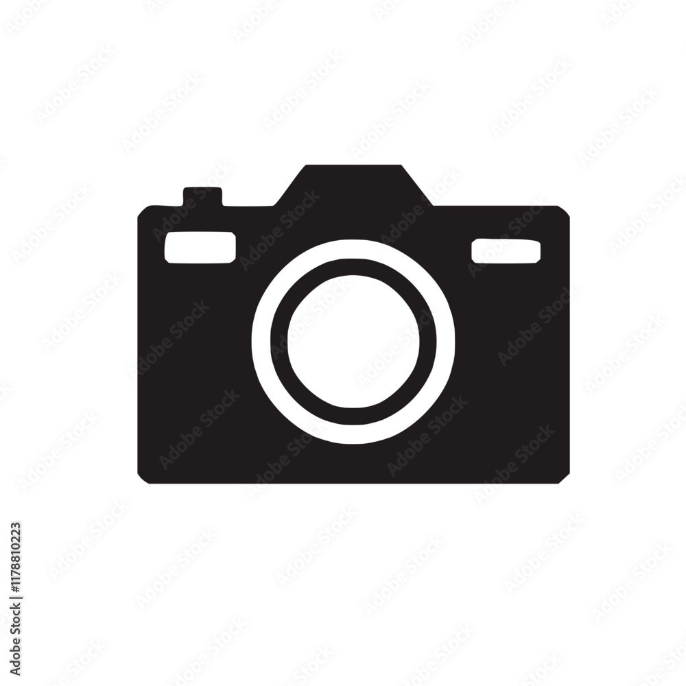 digital photo camera icon black vector art design digital photo camera icon black vector art design