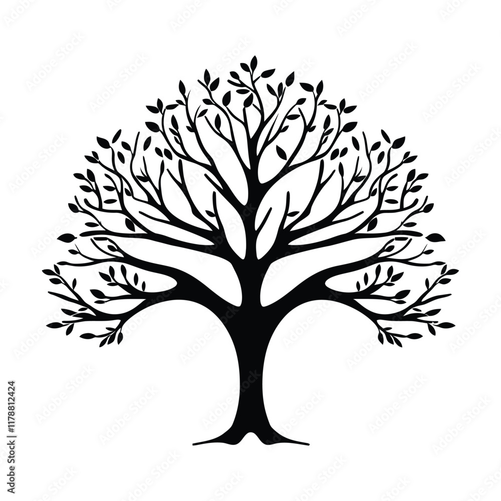 Obraz premium Minimal Naked Tree Silhouette vector