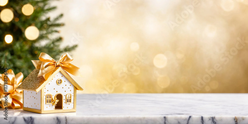 Golden House Gift Christmas Decoration