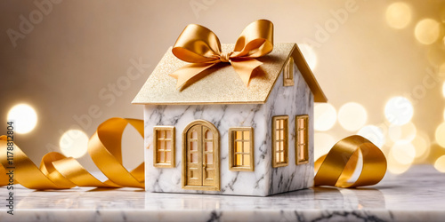 Gold Bow House Gift