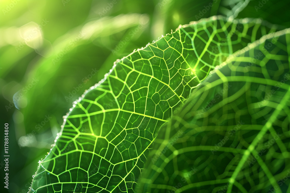 Close-Up Macro of Nano Chlorophyll or Chloroplast: Detailed Biological Photography Close-Up Macro of Nano Chlorophyll or Chloroplast: Detailed Biological Photography