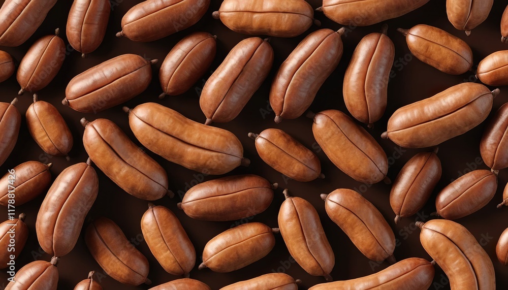 Close-up view of many coffee beans arranged in a pattern. Close-up view of many coffee beans arranged in a pattern.