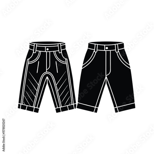 Convertible pants vector icons  Silhouette Design Illustration