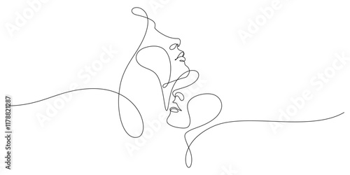 couple romance pose concept one line drawing continuous