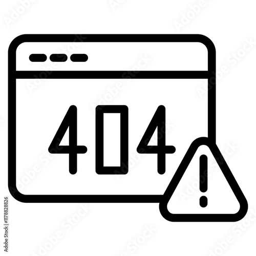 error 404 notification icon for website problem representation