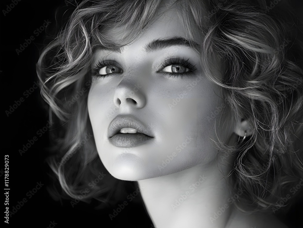 Timeless Black and White Portrait of a Calm and Composed Woman Exuding Quiet Strength Timeless Black and White Portrait of a Calm and Composed Woman Exuding Quiet Strength