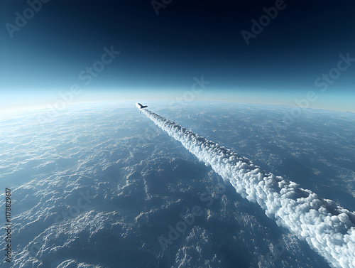 a plane flying over a large body of water