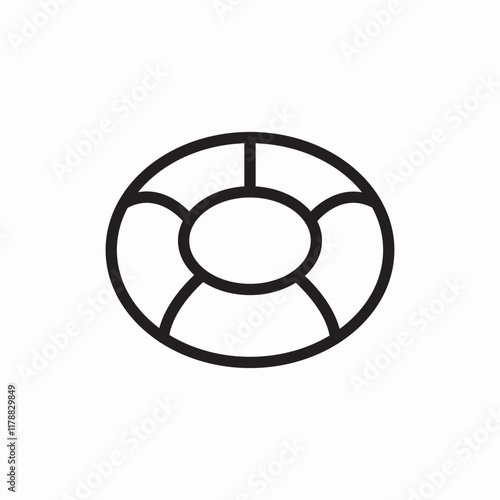 Life ring swimming safety icon vector sign