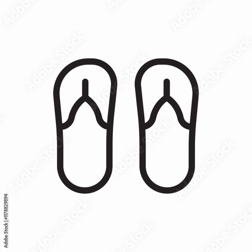 Beach sandals summer footwear icon vector sign
