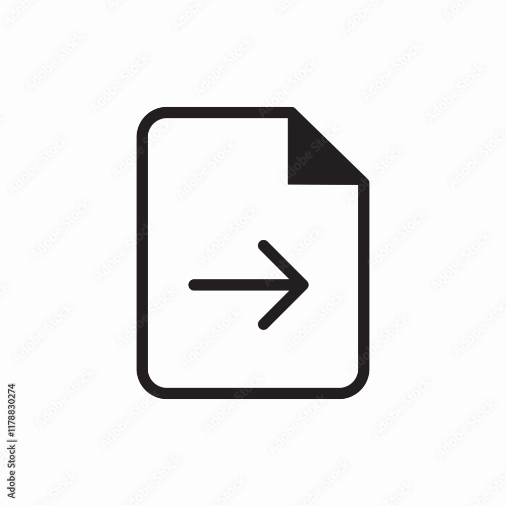 Document forward file arrow icon vector sign Document forward file arrow icon vector sign
