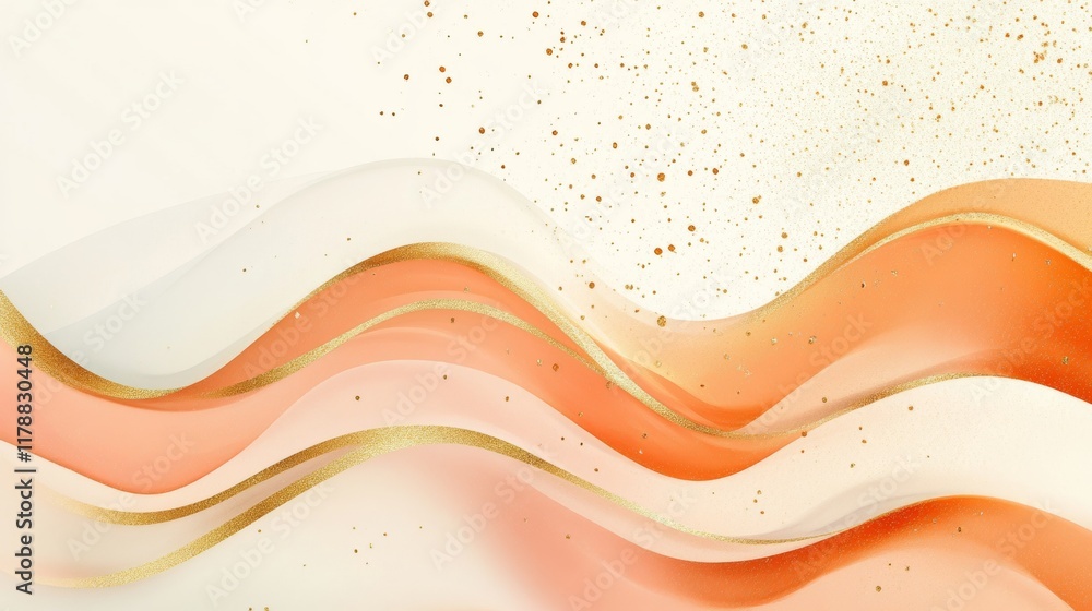 Obraz premium Modern Wavy Gold Corner Vector Art