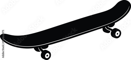 Skateboard silhouette vector, Skateboard icon silhouette vector, skateboard sport illustration 