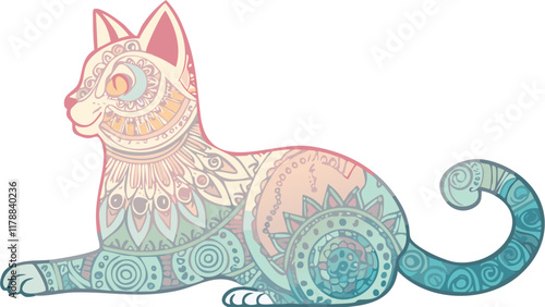 Mandala pastel Cat